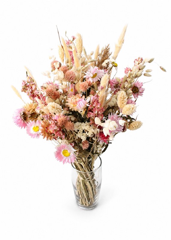 Picture of Dried Flower Bouquet Country White/ Natural & Blush 70g